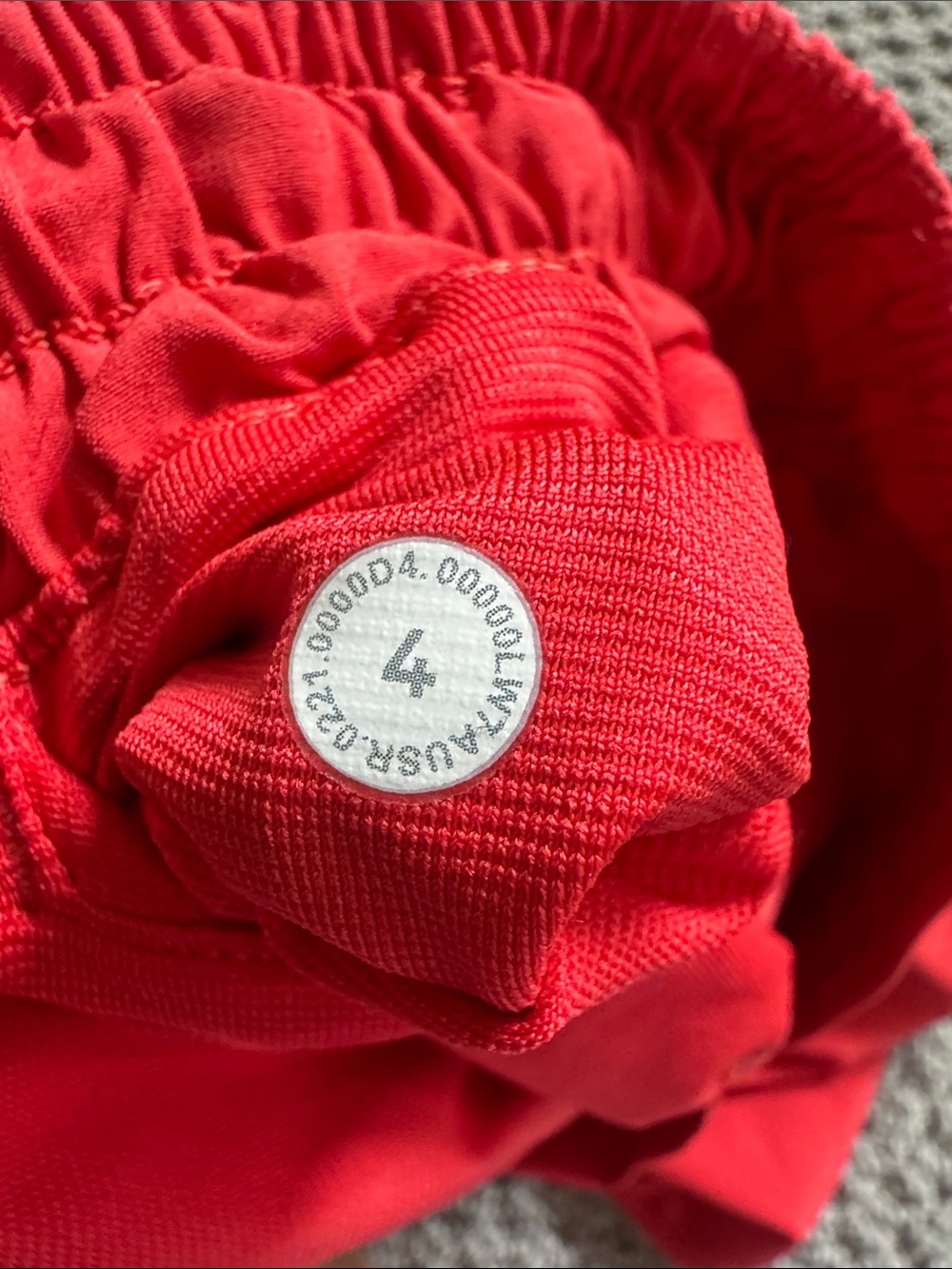 Lululemon Red Hotty Hot Shorts with Elastic Waist- 4 inseam, 2.5 length - Picture 3 of 4